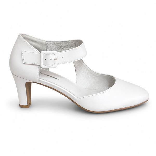Django & Juliette Trinities Leather Heel 3 Colours ~ White ~ Black ~ Nude