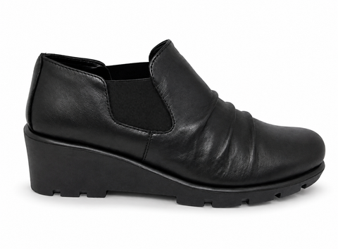 The Flexx Sluppiest ~ Black ~ Gunmetal ~ Leather Wedge