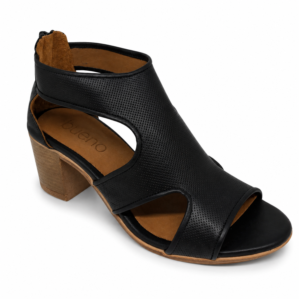 Bueno Cedric  Leather Heel 4 Colours ~ Navy ~ Black ~ Beige ~ Tan