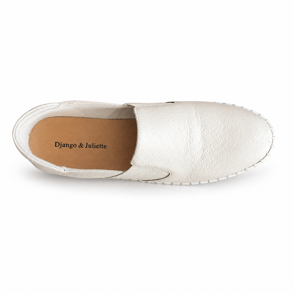 Django & Juliette Becca ~ 6 Colours ~ Tan/Oat Sole ~Silver ~ White ~ Black ~ Almond ~ Black/Black Sole Leather Slip on