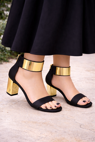 Django & Juliette Quentin Black Leather Heel
