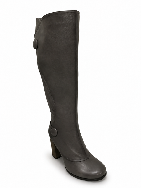 Miz Mooz Nyla Grey Steampunk Leather Long Boot