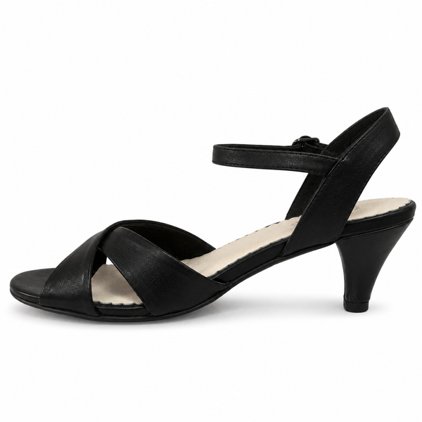 Polly Pompeii 3 Colours ~ Gold ~ Black ~ Silver ~ Leather Heel
