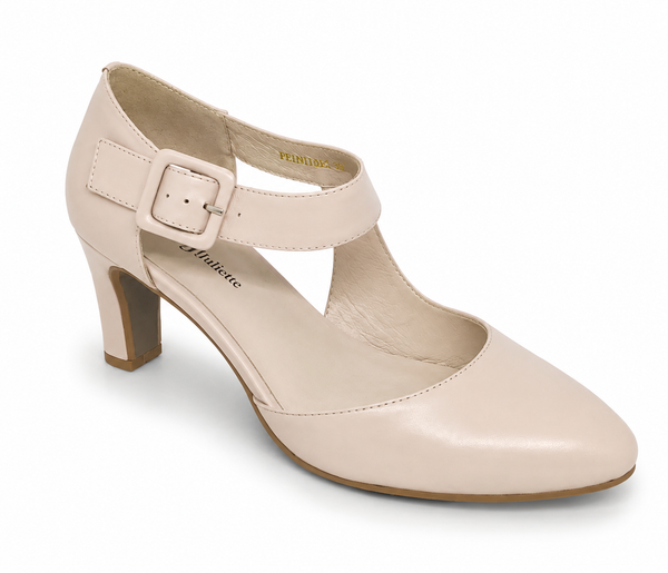 Django & Juliette Trinities Leather Heel 3 Colours ~ White ~ Black ~ Nude