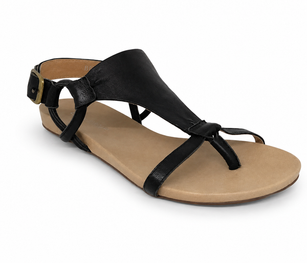 Django & Juliette Bingham Black Leather Sandal