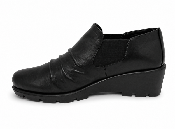 The Flexx Sluppiest ~ Black ~ Gunmetal ~ Leather Wedge