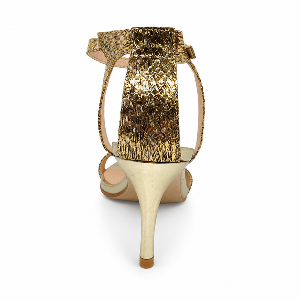 Mollini Camaya Gold Snake Stiletto Heel