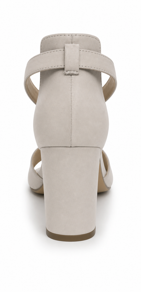 Django & Juliette Tilia Leather Heel ~ Nude ~ Light Pewter
