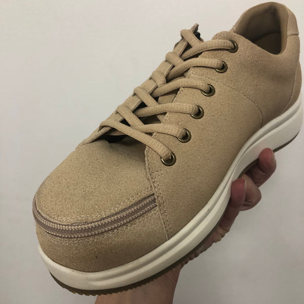 CBD Zippy Zippered Sneaker ~ Sand Suede