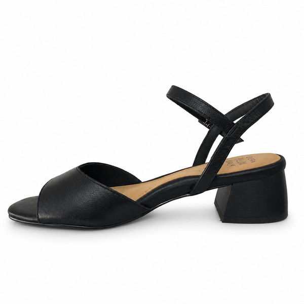 Ziera Caborra Black Wide Leather Heel