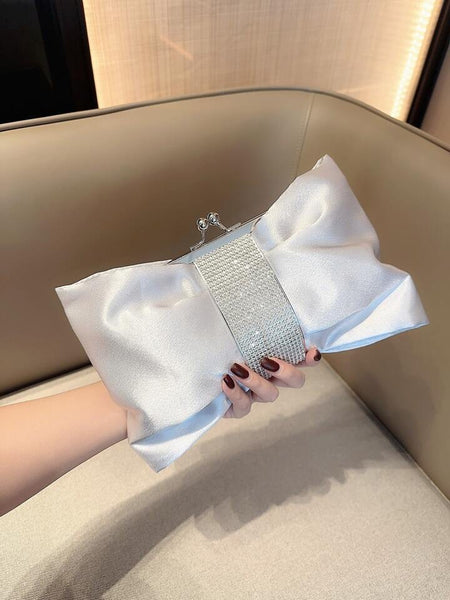 Silver Satin Clutch