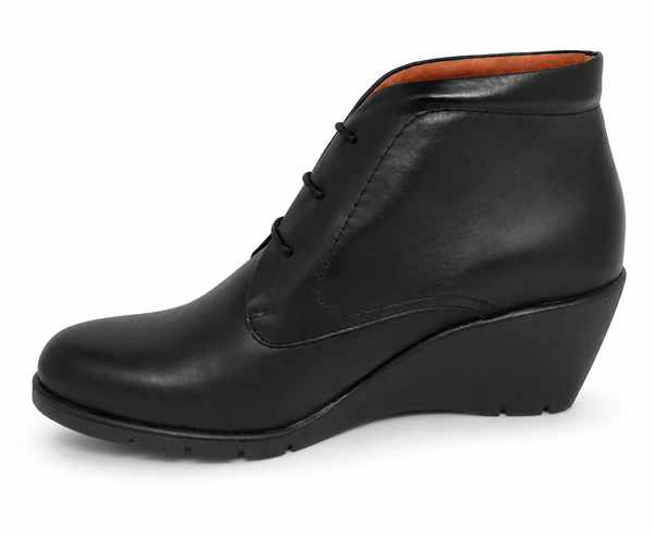 The Flexx Dango Black Leather Wedge