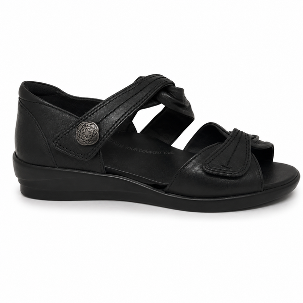 Ziera Doxie ~ Greige ~ Black ~ Leather