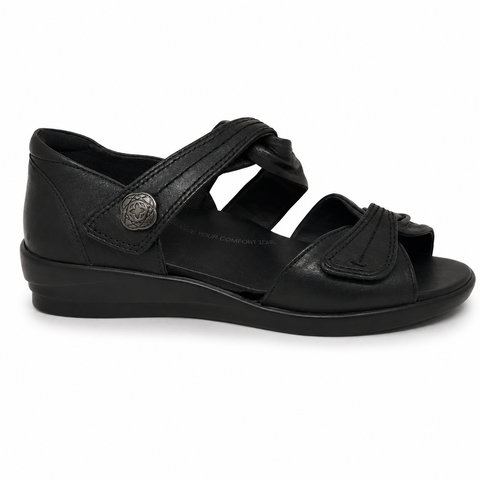 Ziera Doxie ~ Greige ~ Black ~ Leather