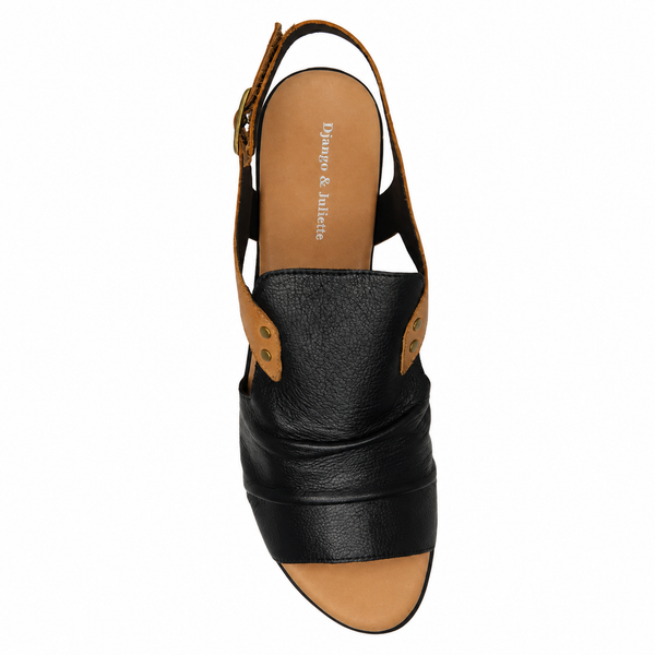 Django & Juliette Madis 2 Colours Leather Sandal ~ Tan ~ Black