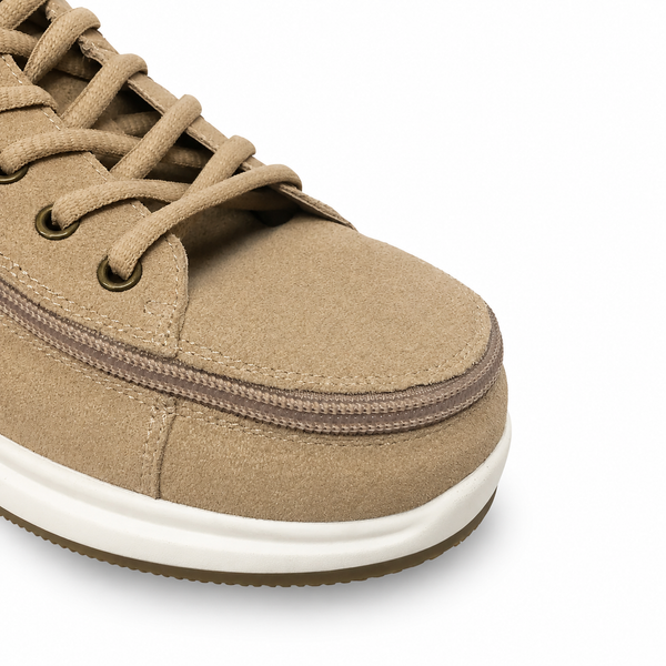 CBD Zippy Zippered Sneaker ~ Sand Suede