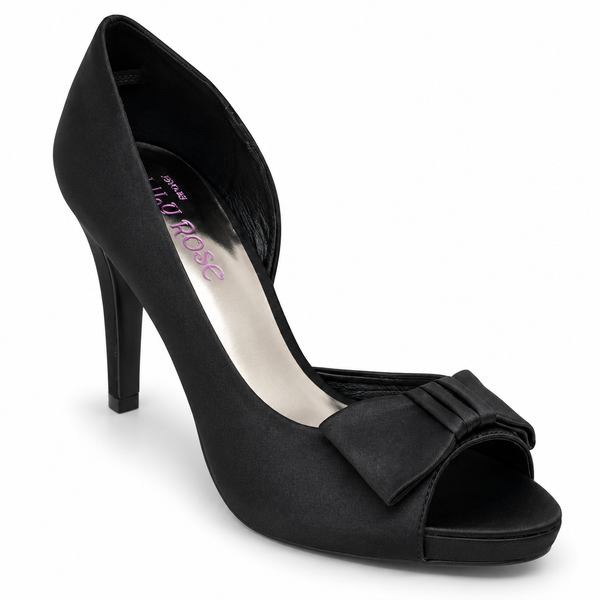 Lily Rose Pippa Black Satin Heel