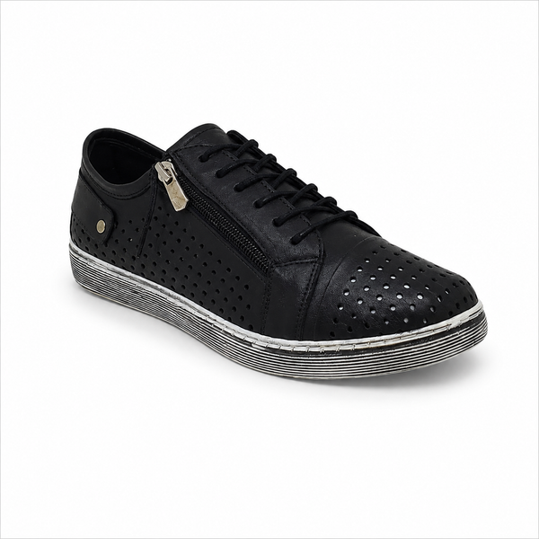 Cabello EG17 Leather Sneaker - BEST SELLER ~ Black ~ Tan ~ Taupe ~ Peach ~ Grey ~ White ~ Navy