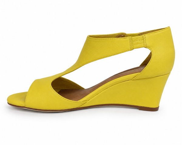 Top End Unico ~ Black ~ Yellow ~ White ~ Leather Wedge