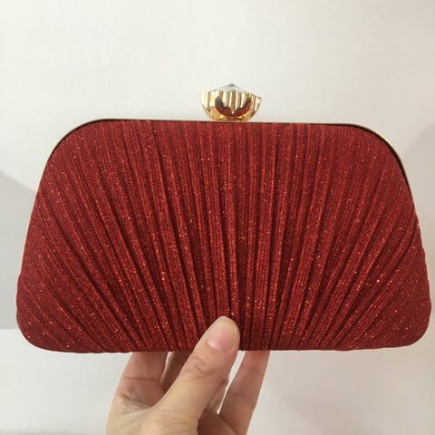 Red Lurex Evening Clutch
