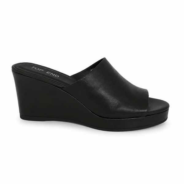 Top End Walar ~ Tan ~ Black ~ Leather Wedge