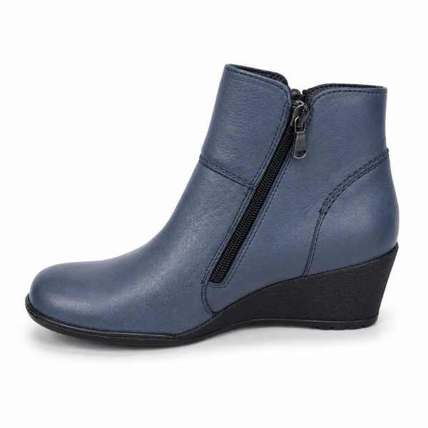 Kiarflex Klark Wedge 3 Colours ~ Black ~ Tan ~ Navy ~ Leather Boot