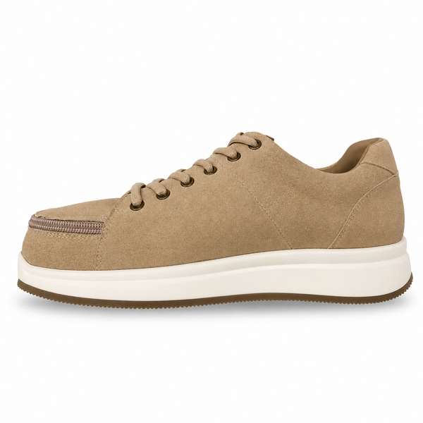 CBD Zippy Zippered Sneaker ~ Sand Suede