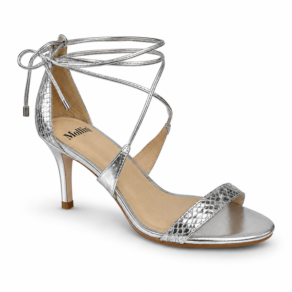 Mollini Carry Silver Snake Heel
