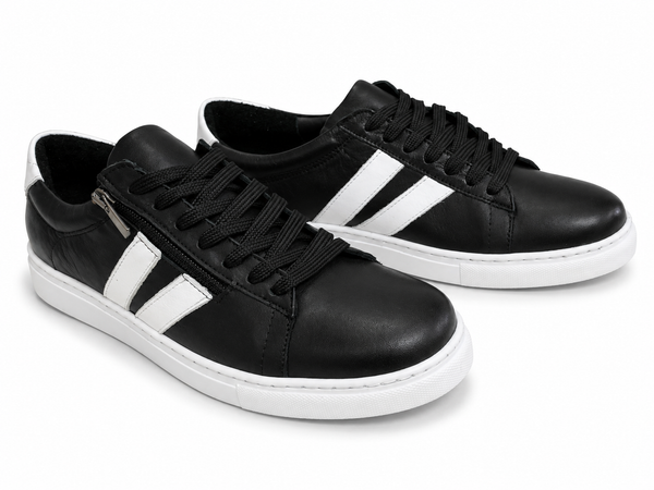 Cabello Ultimate ~ White Silver ~ Black White ~ White Taupe ~ Leather Sneaker