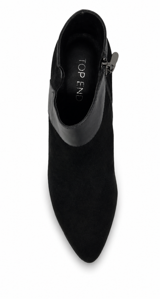 Top End Carmine Black Suede and Leather