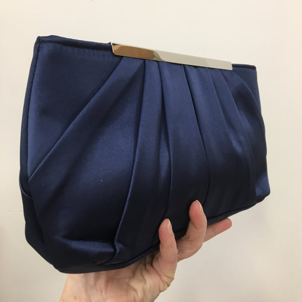 Elegant Satin Clutch ~ Navy ~ Green ~ Soft Pink ~ Red