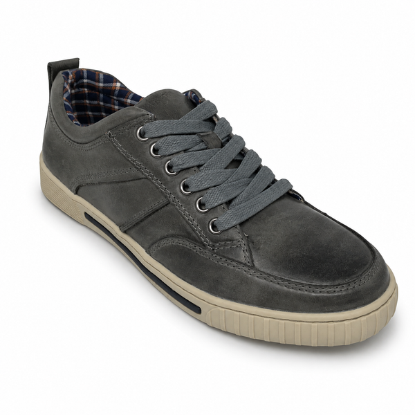 Wild Rhino Pablo Grey Leather Mens Shoe