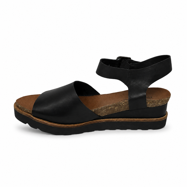 Django & Juliette Babu Leather Heeled Wedge 3 Colours ~ Black ~ Tan ~ Blush