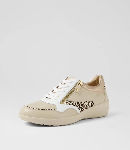 Ziera Nulie ~ Almond/Leopard Multi Leather