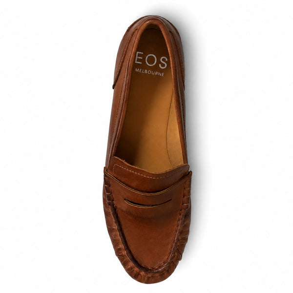 EOS Gana Penny Loafer Moccasin ~ 2 Colours ~ Black ~ Brandy ~ Leather