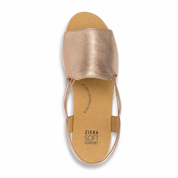 Ziera Udhays Rose Gold Leather Wide