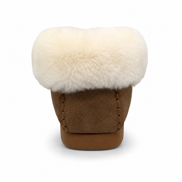 Emu Molly Moccasins ~ Chestnut Cream ~ Black