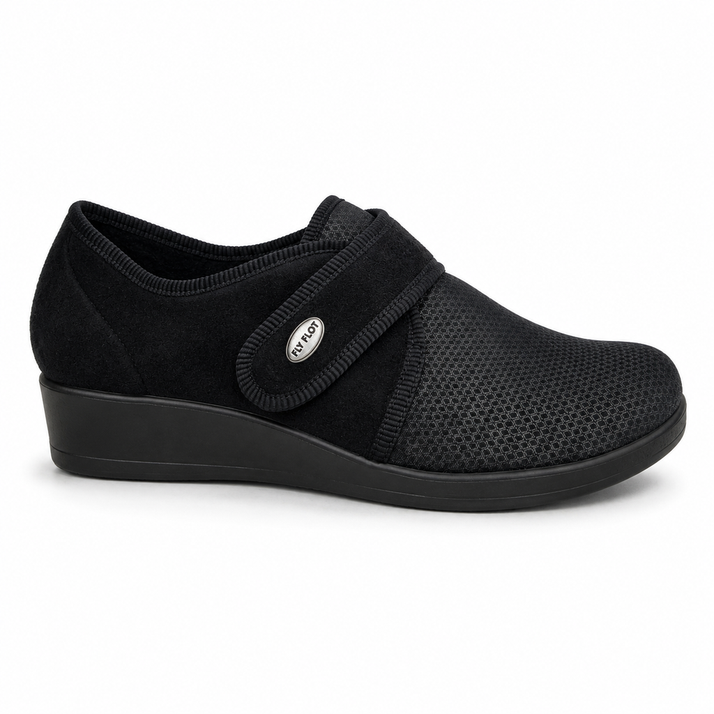 Fly Flot Black Velcro Slipper