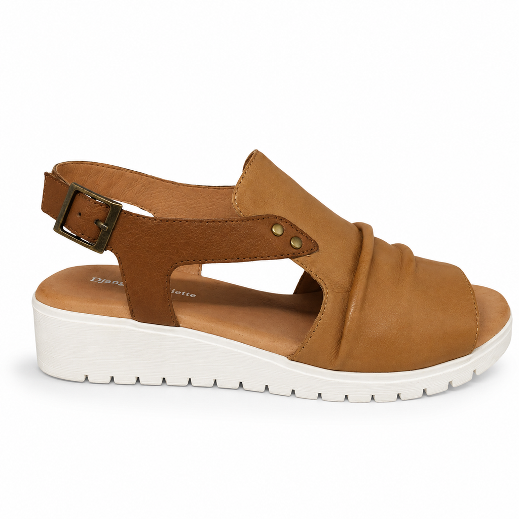 Django & Juliette Madis 2 Colours Leather Sandal ~ Tan ~ Black