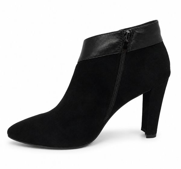 Top End Carmine Black Suede and Leather