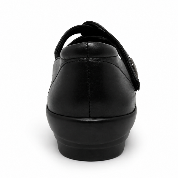 Ziera Doxie ~ Greige ~ Black ~ Leather