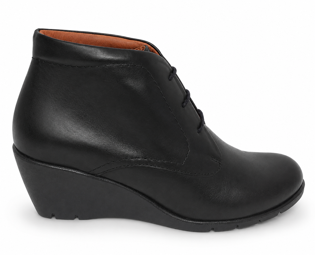 The Flexx Dango Black Leather Wedge