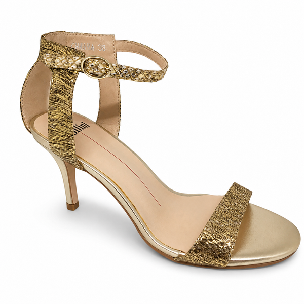Mollini Camaya Gold Snake Stiletto Heel