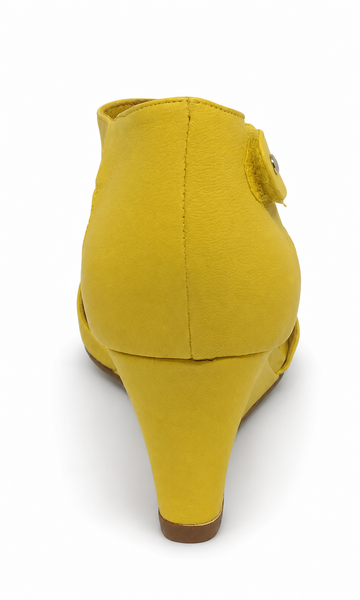Top End Unico ~ Black ~ Yellow ~ White ~ Leather Wedge