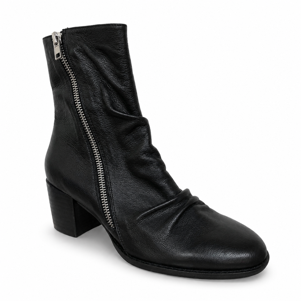 Django & Juliette Mannuel Tan ~ Cappuccino ~ Black ~ Leather Boot