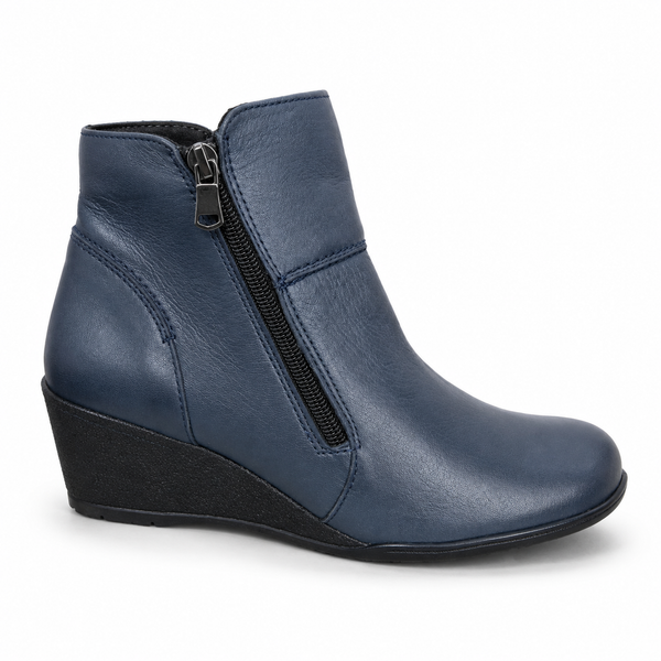 Kiarflex Klark Wedge 3 Colours ~ Black ~ Tan ~ Navy ~ Leather Boot