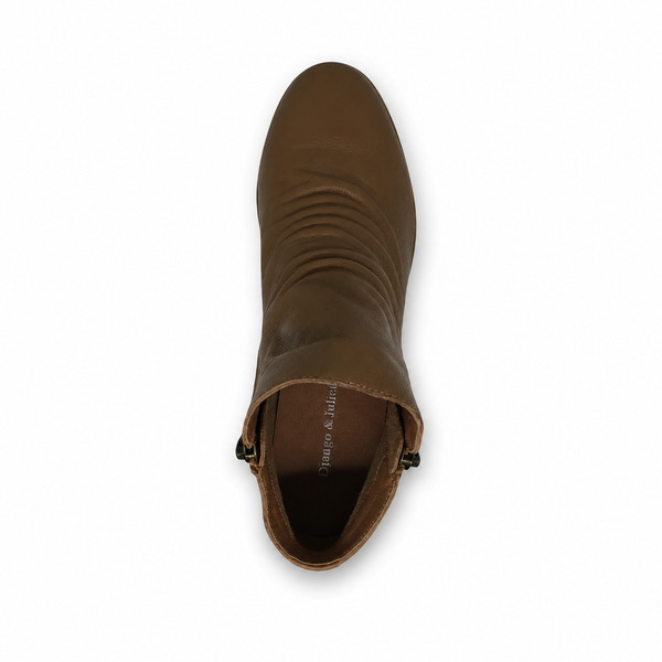 Django & Juliette Split Twin Zip Leather Boot ~ Mocca ~ Navy ~ Tan ~ Black ~ New Cognac