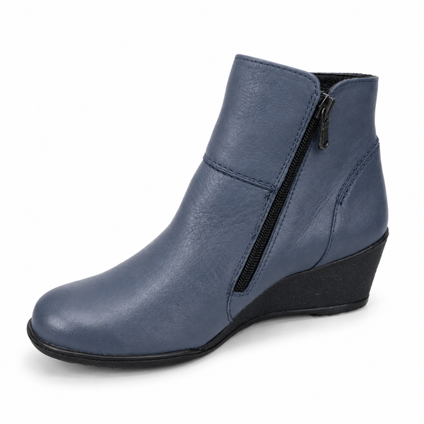 Kiarflex Klark Wedge 3 Colours ~ Black ~ Tan ~ Navy ~ Leather Boot