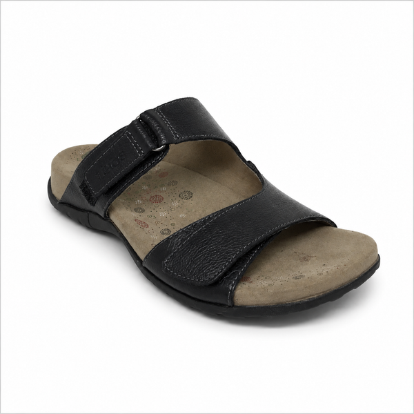 Taos Habana Leather Slide ~ Black size 6