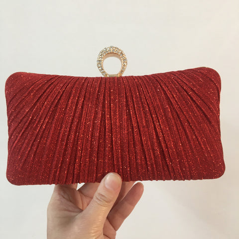 Lurex Evening Clutch ~ Red ~ Silver ~ Black